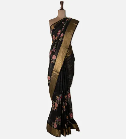 black-linen-saree-d05105518-b
