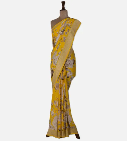 yellow-banarasi-georgette-saree-d05106791-b