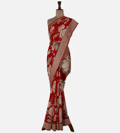 red-banarasi-georgette-saree-d05106790-b