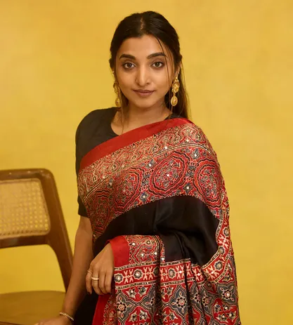 black-ajrakh-modal-silk-saree-d04103284-c
