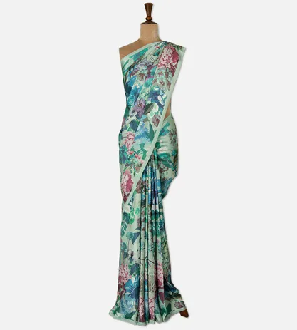 green-satin-crepe-saree-d05105642-b