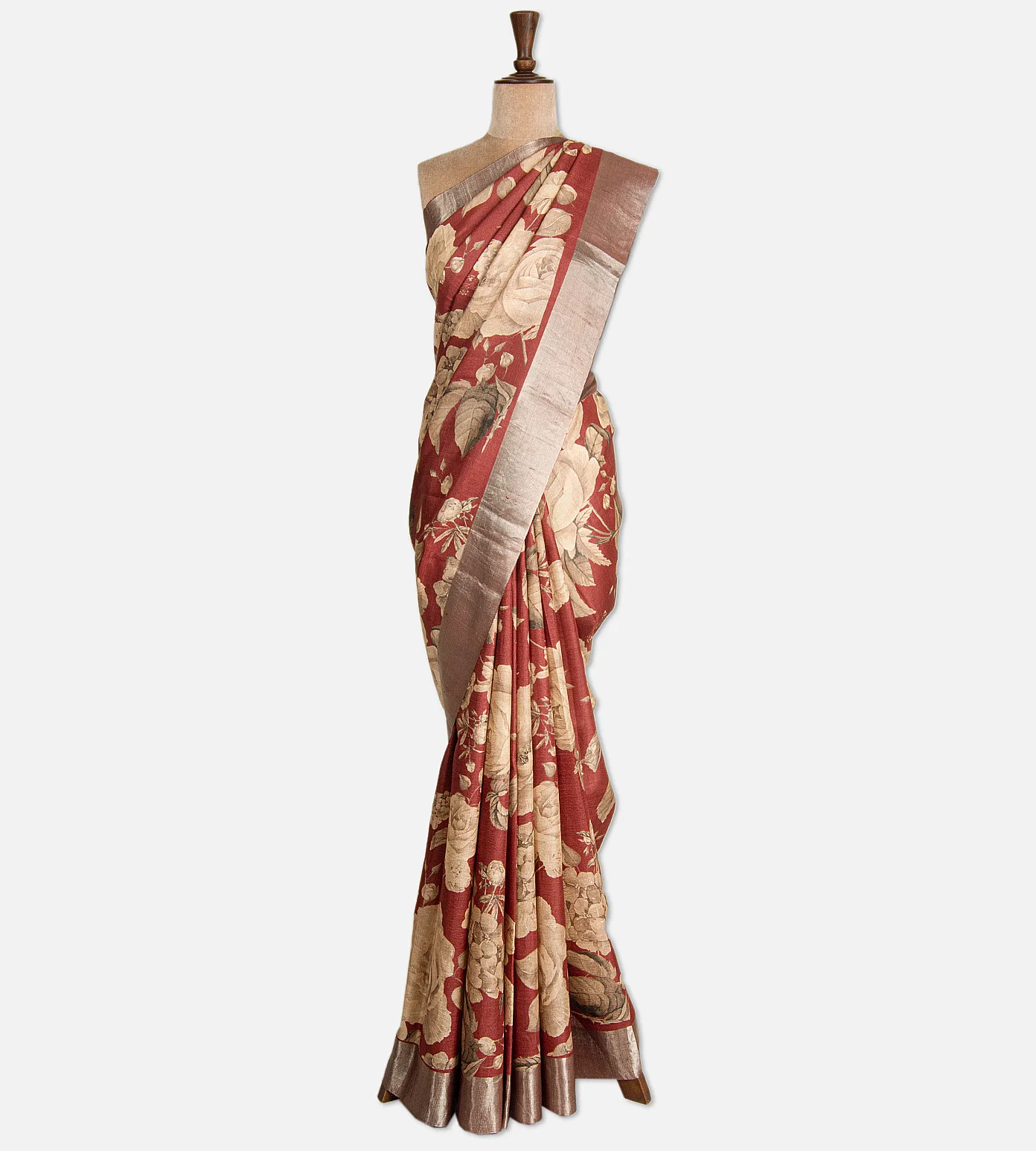 maroon-tussar-saree-c0254956-b