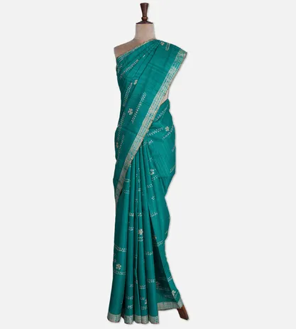 deep-teal-tussar-saree-c1179978-b