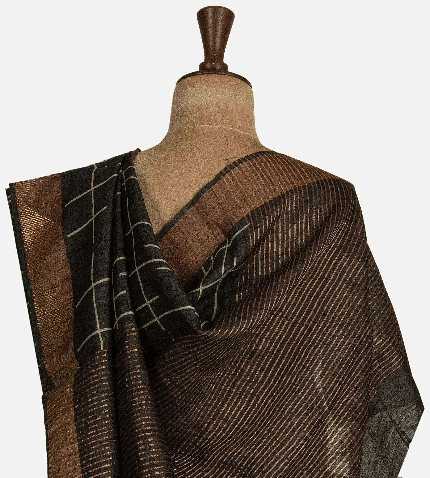 black-tussar-saree-c0971463-c