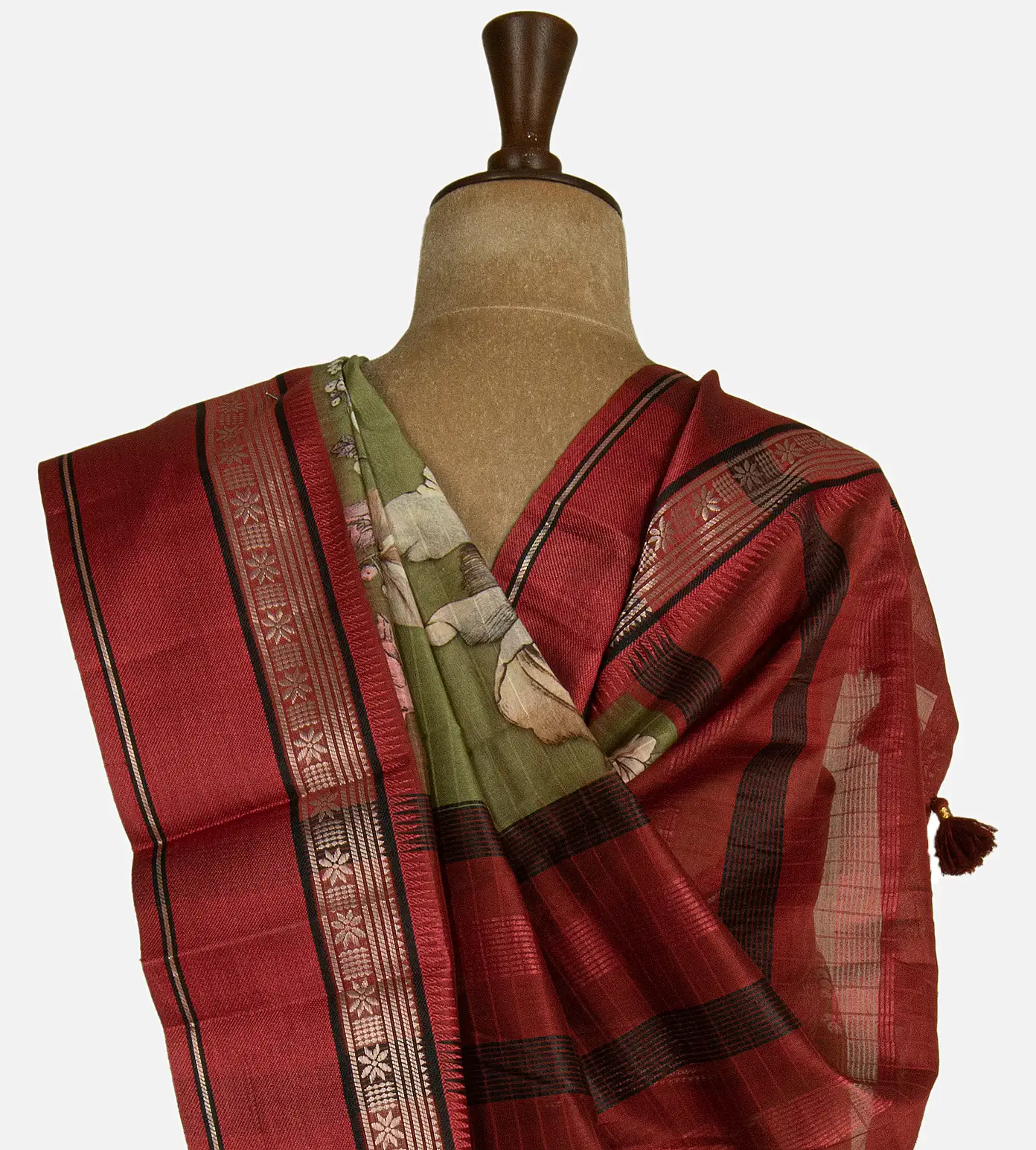 olive-green-chanderi-cotton-saree-d07115258-c