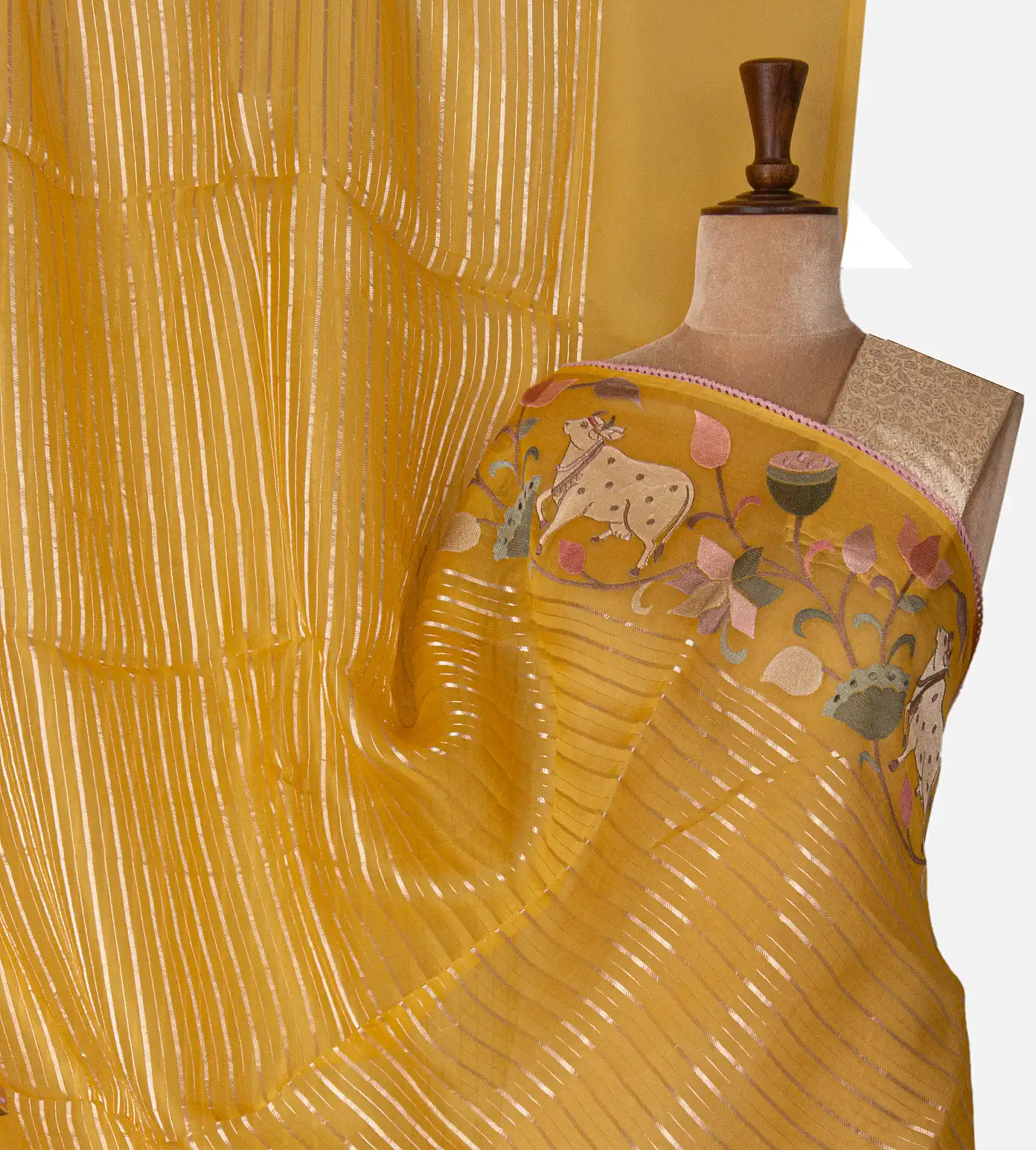 yellow-organza-saree-d07115797-a