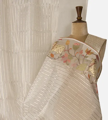 creme-organza-saree-d07115795-a