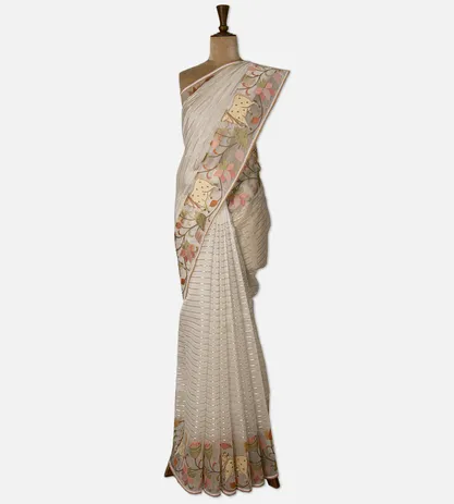 creme-organza-saree-d07115795-b
