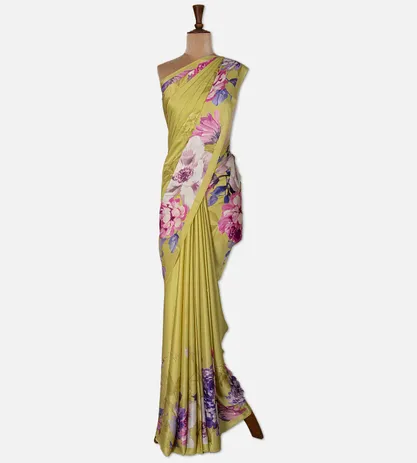 yellow-satin-crepe-saree-d08117109-b