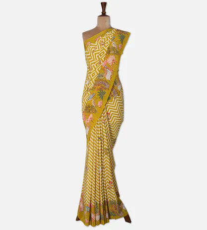yellow-satin-crepe-saree-d08117138-b