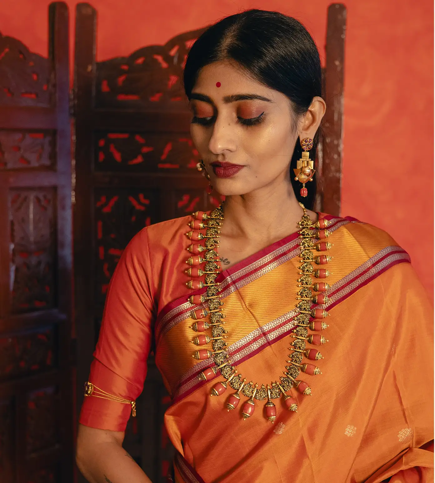 orange-kanchipuram-silk-saree-d07114801-a