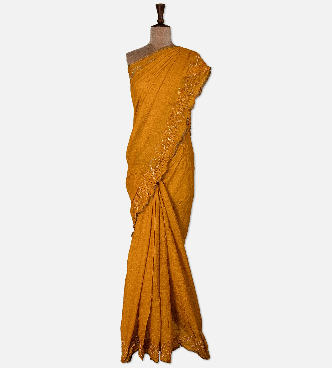 yellow-bandhani-tussar-saree-d08117667-b