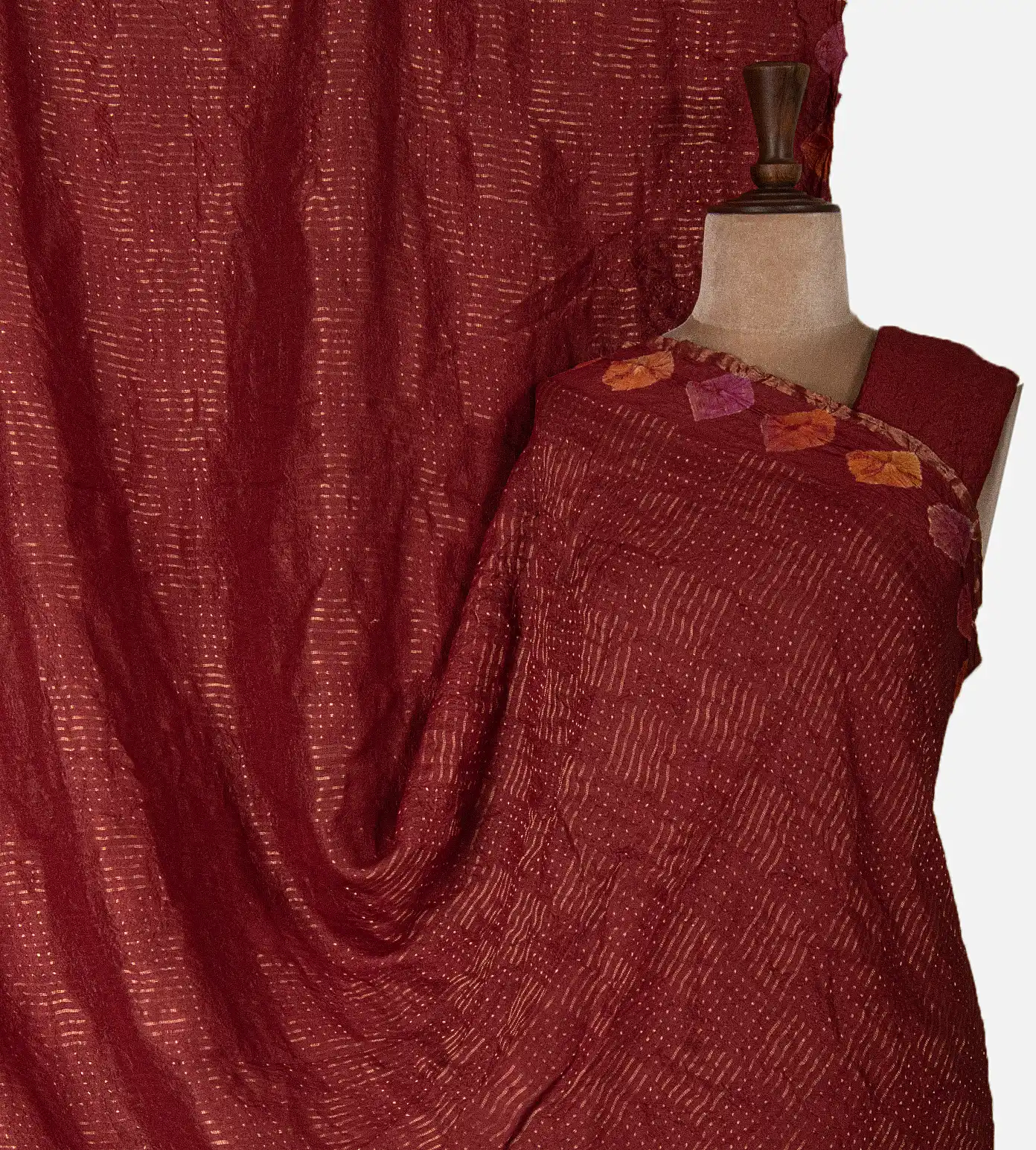 maroon-bandhani-tussar-saree-d04102933-a