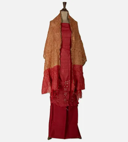 red-tussar-bandhani-salwar-d08119477-c