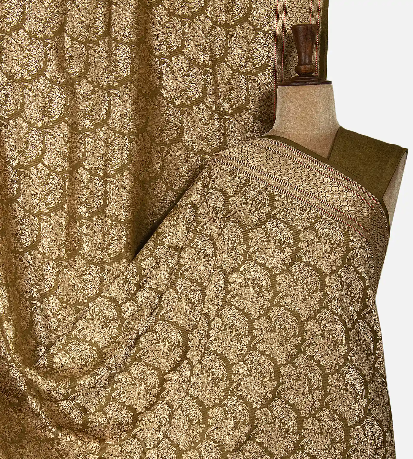 olive-green-banarasi-silk-saree-d08118002-a