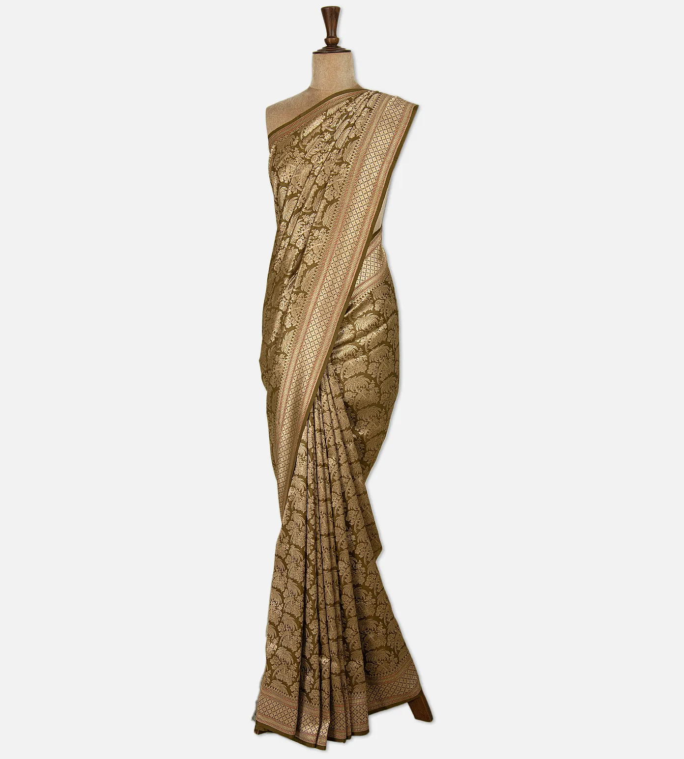 olive-green-banarasi-silk-saree-d08118002-b