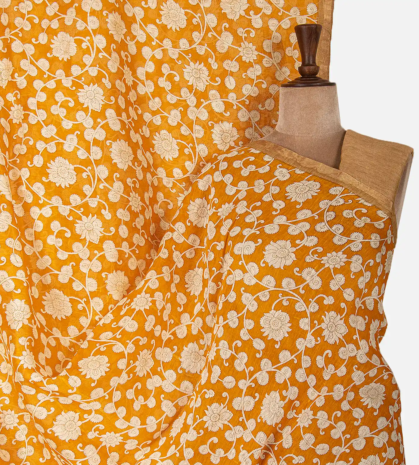 tangerine-yellow-linen-saree-d0190498-a