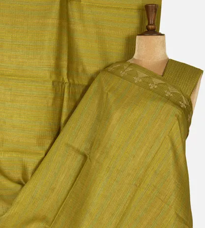 lime-yellow-tussar-saree-d09124060-a