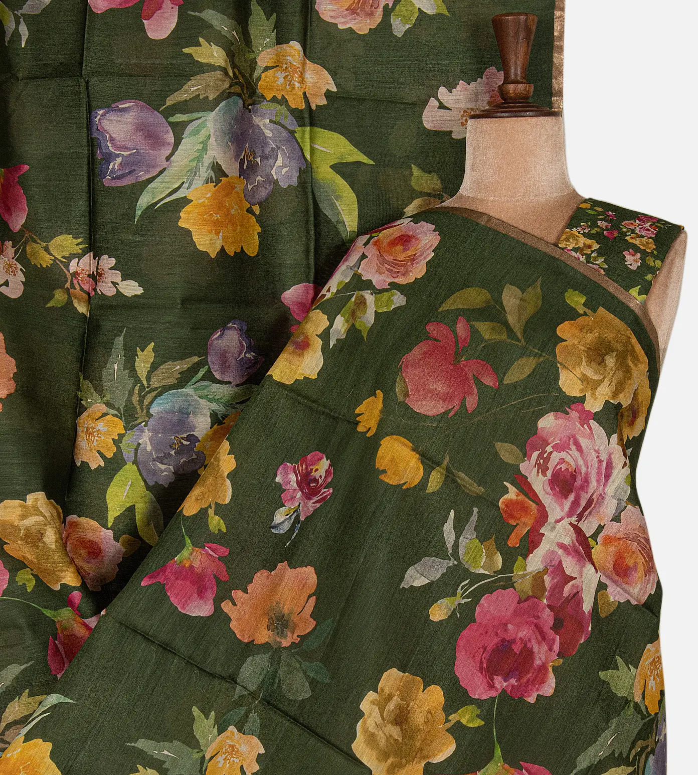 olive-green-tussar-saree-d08119617-a