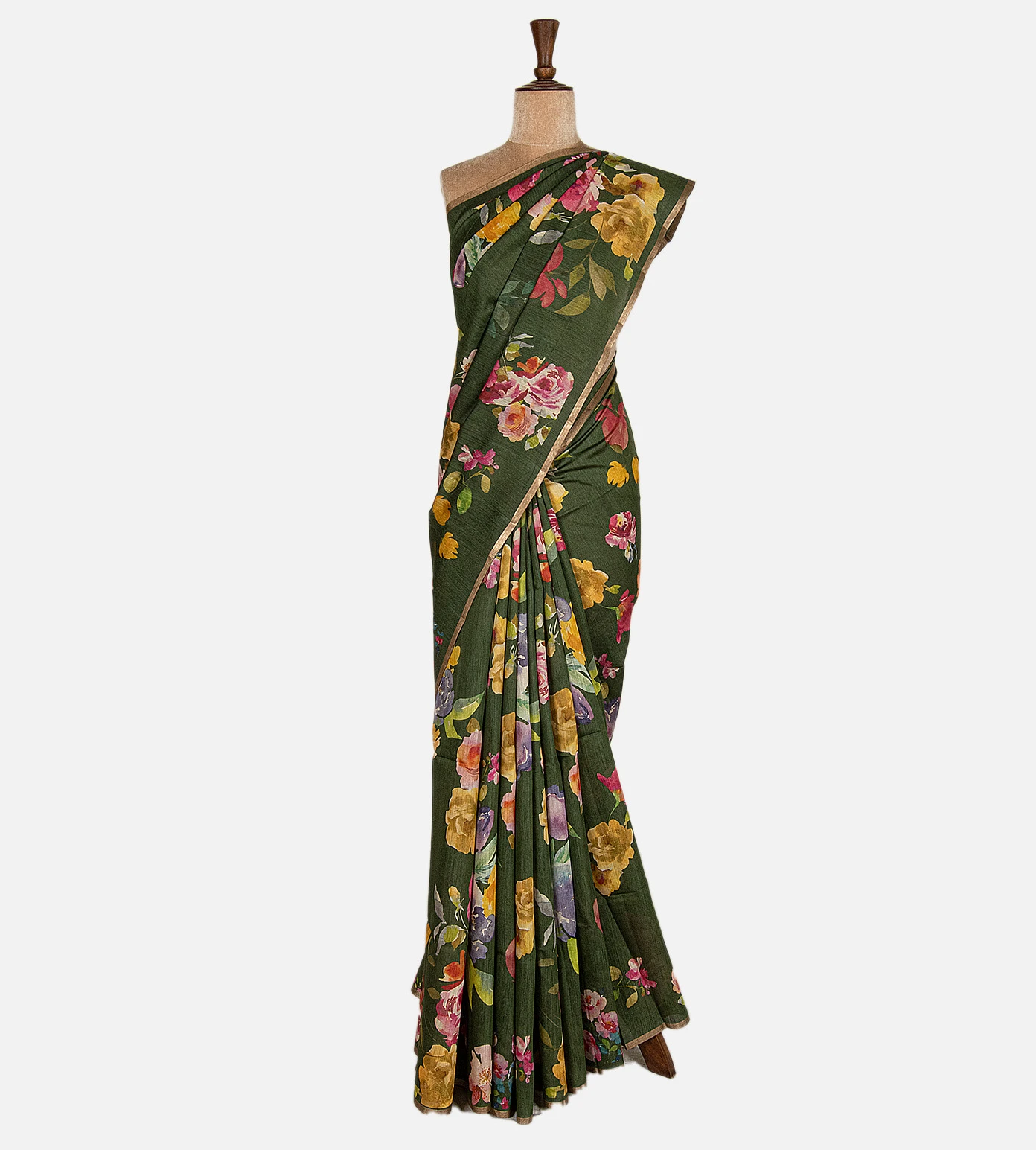 olive-green-tussar-saree-d08119617-b