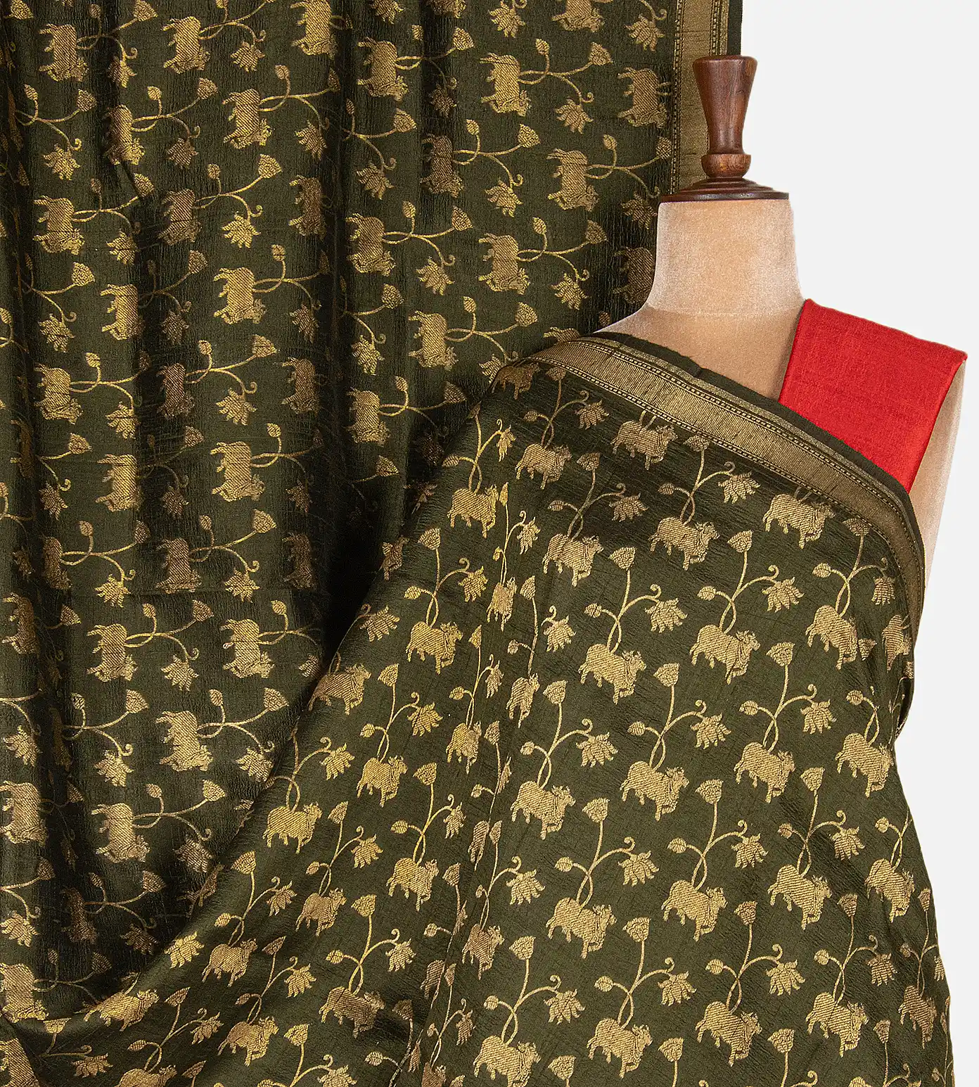 green-banarasi-tussar-saree-d09128051-a