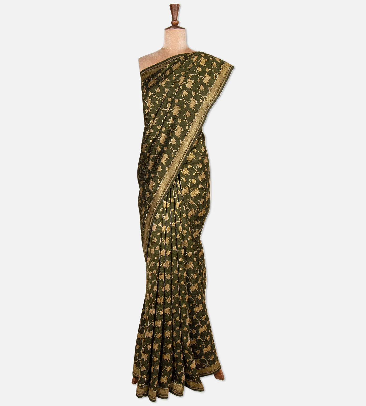 green-banarasi-tussar-saree-d09128051-b
