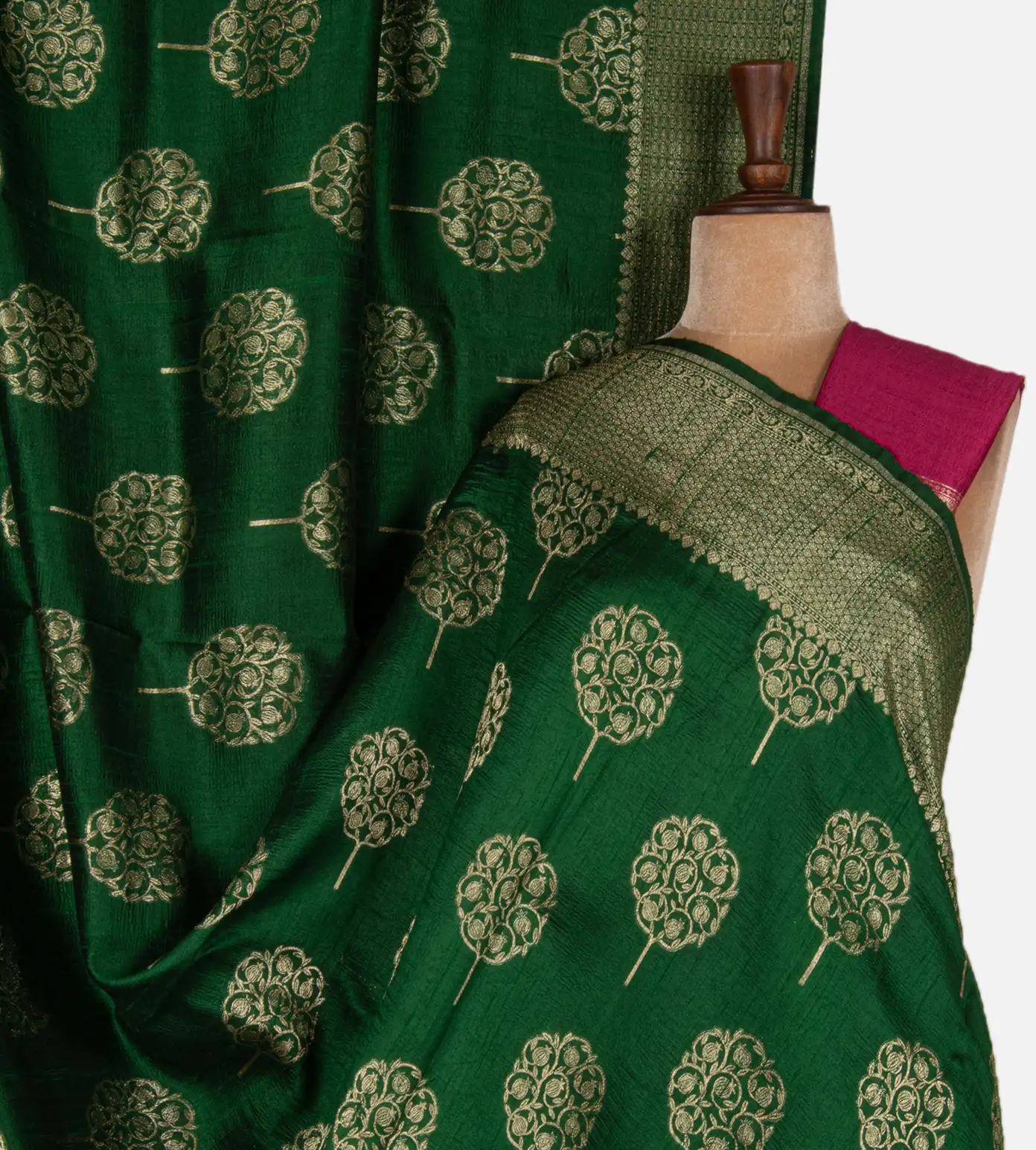 green-banarasi-tussar-saree-d08117891-a