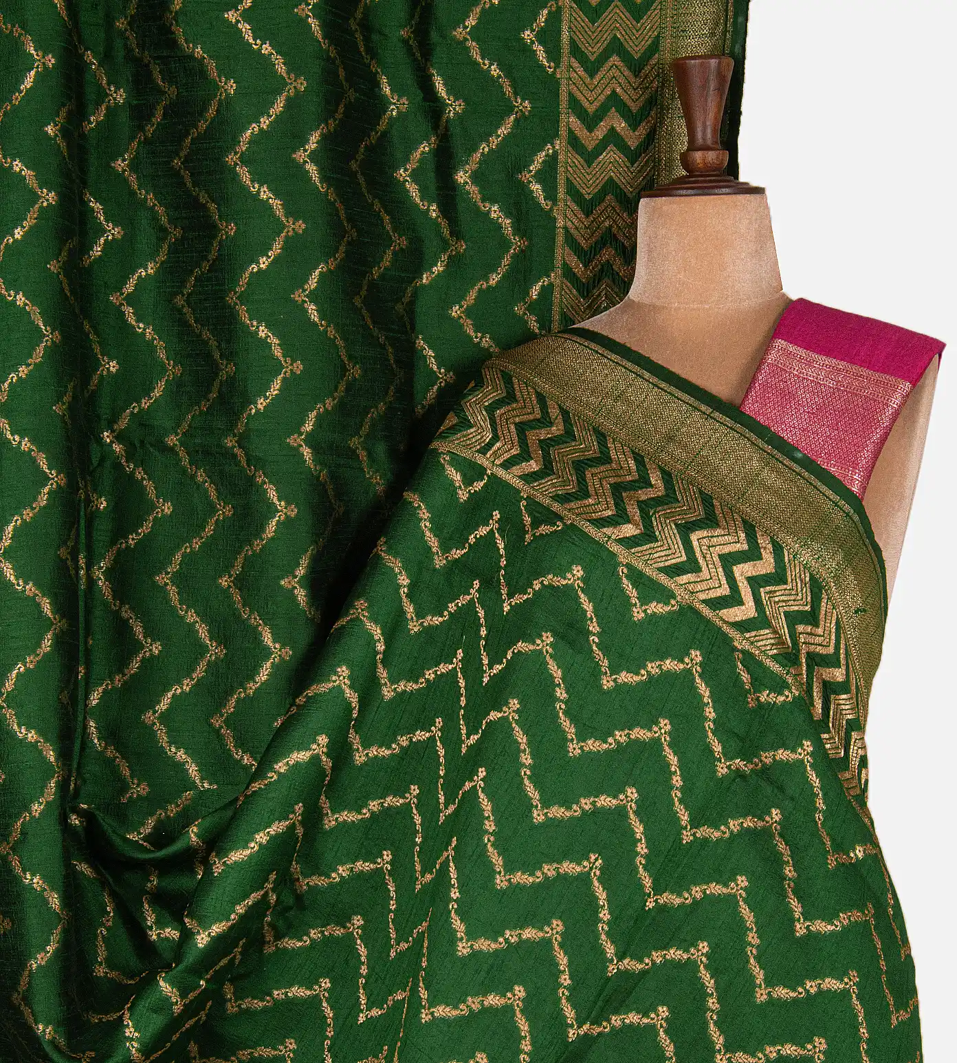 green-banarasi-tussar-saree-d08117895-a