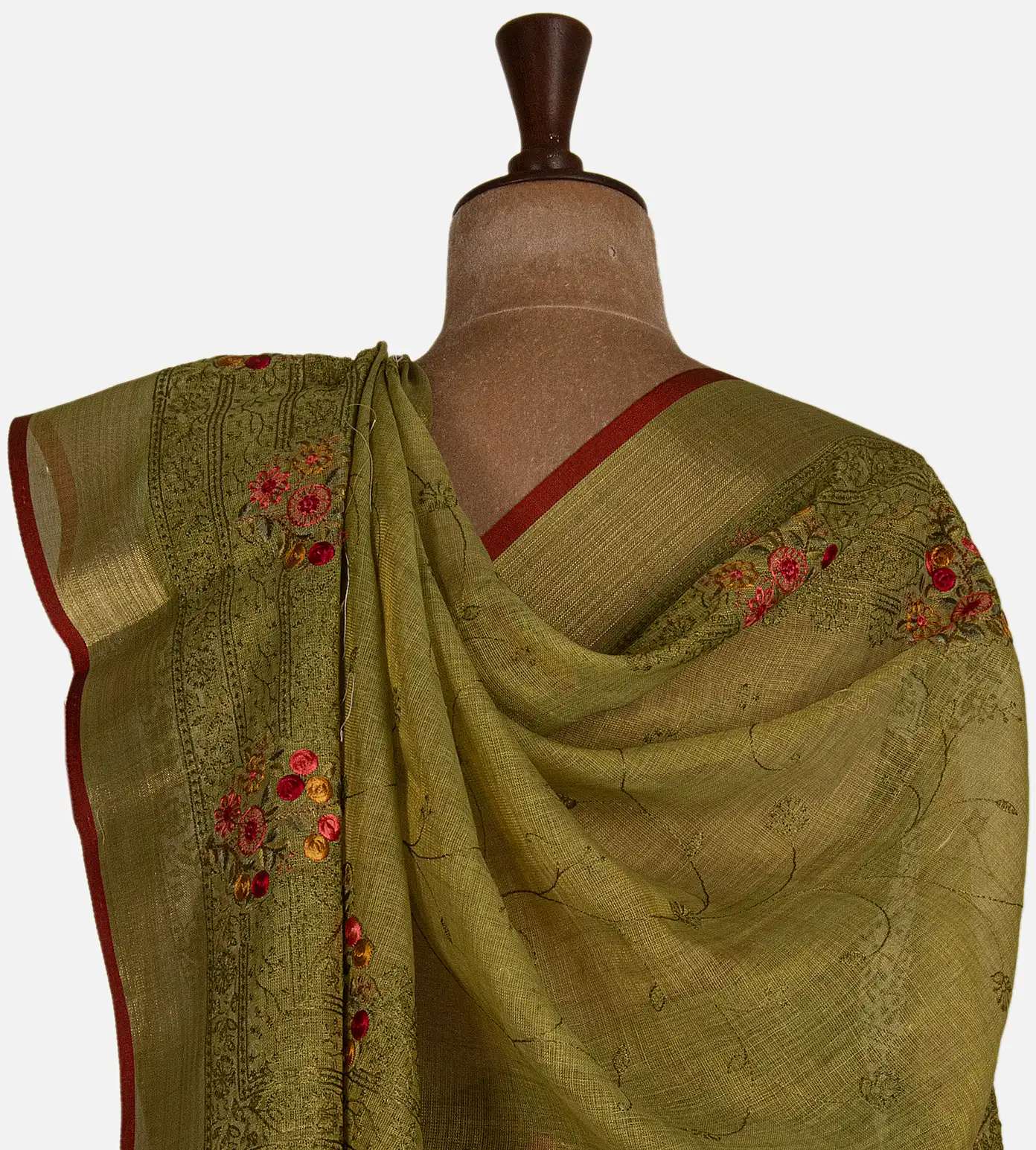 green-linen-saree-d10133880-c