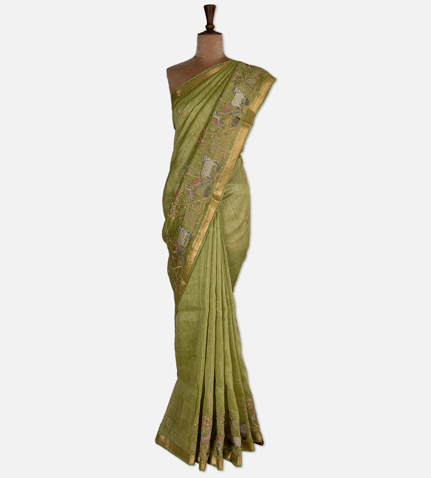 light-green-linen-saree-d05105555-b