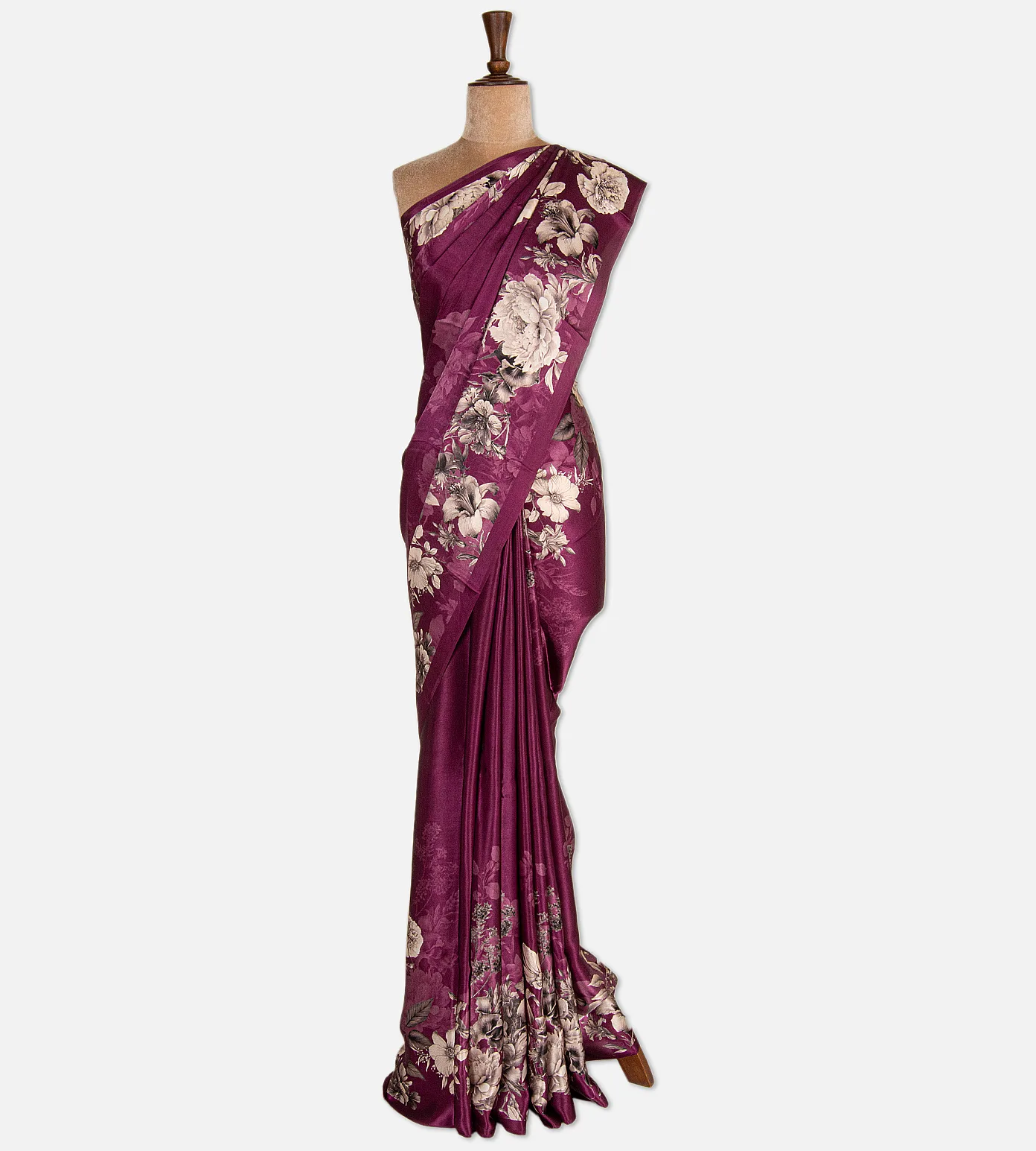 dark-pink-satin-crepe-saree-d11134978-b