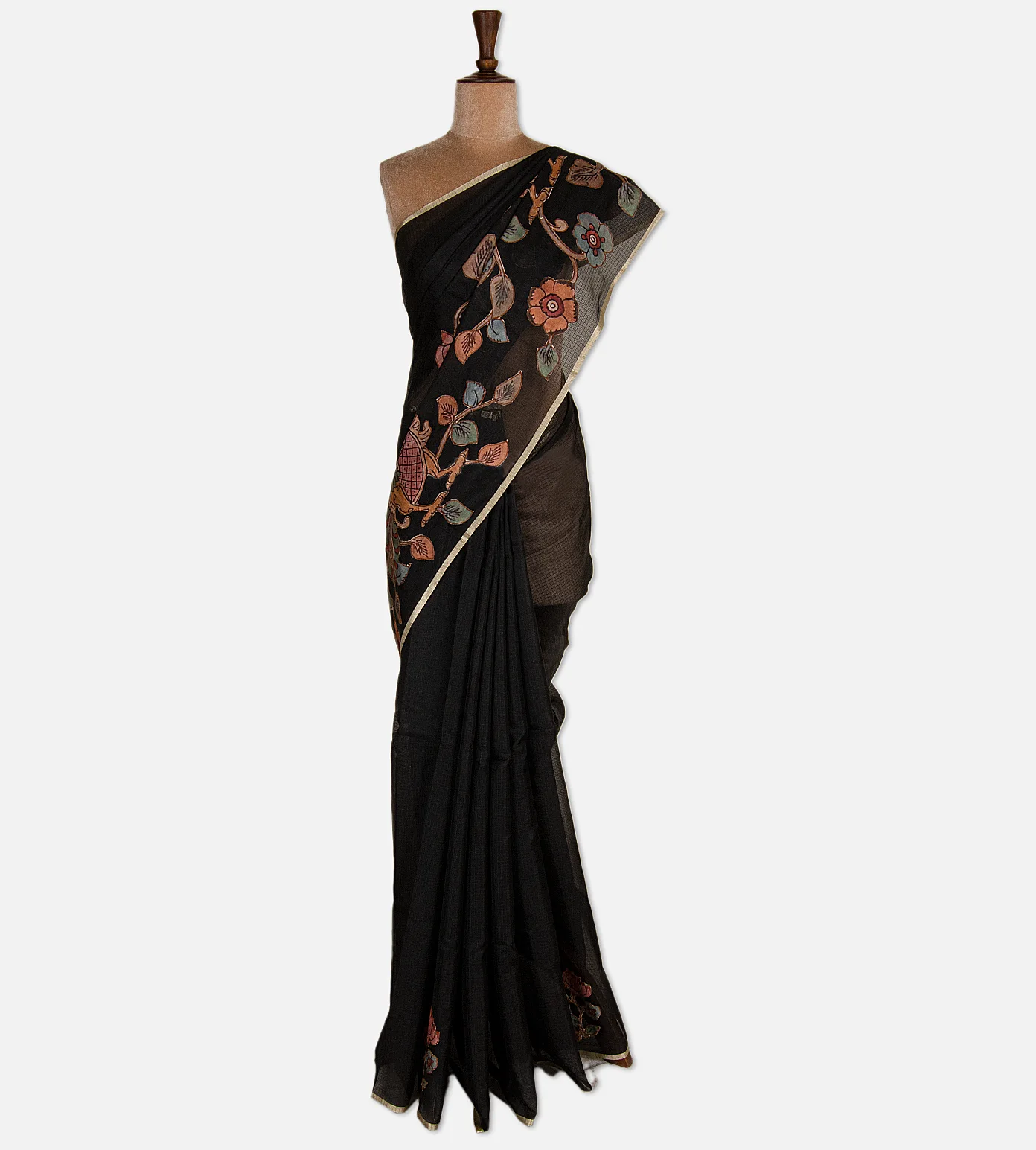 black-kota-cotton-saree-d11135322-b