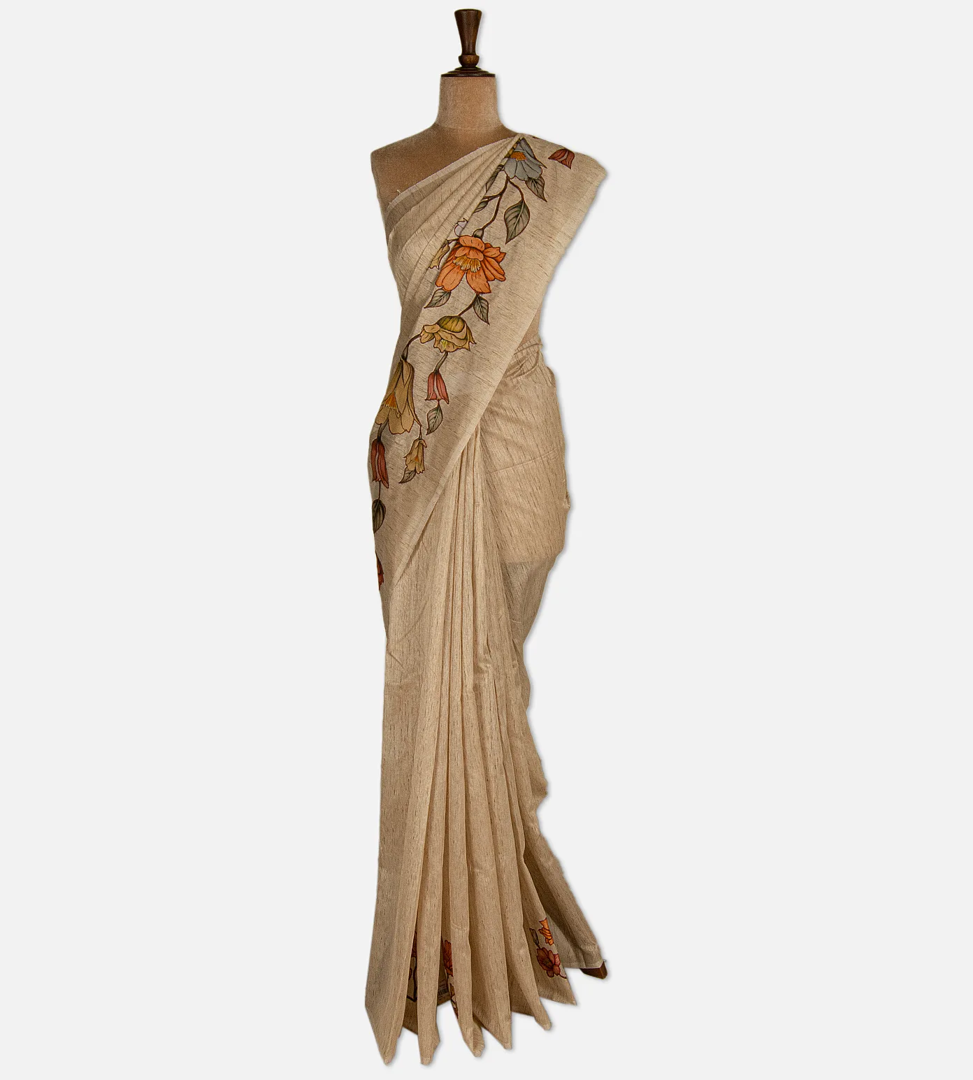 light-beige-semi-tussar-saree-d11135327-b
