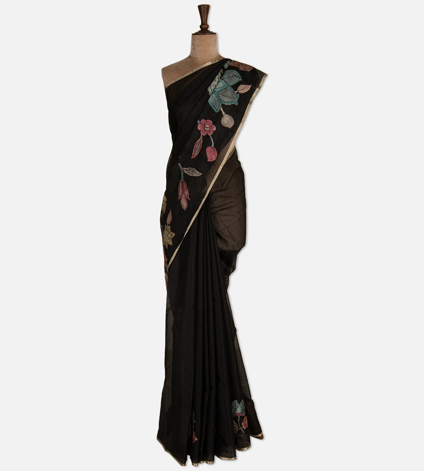black-kota-cotton-saree-d11135323-b