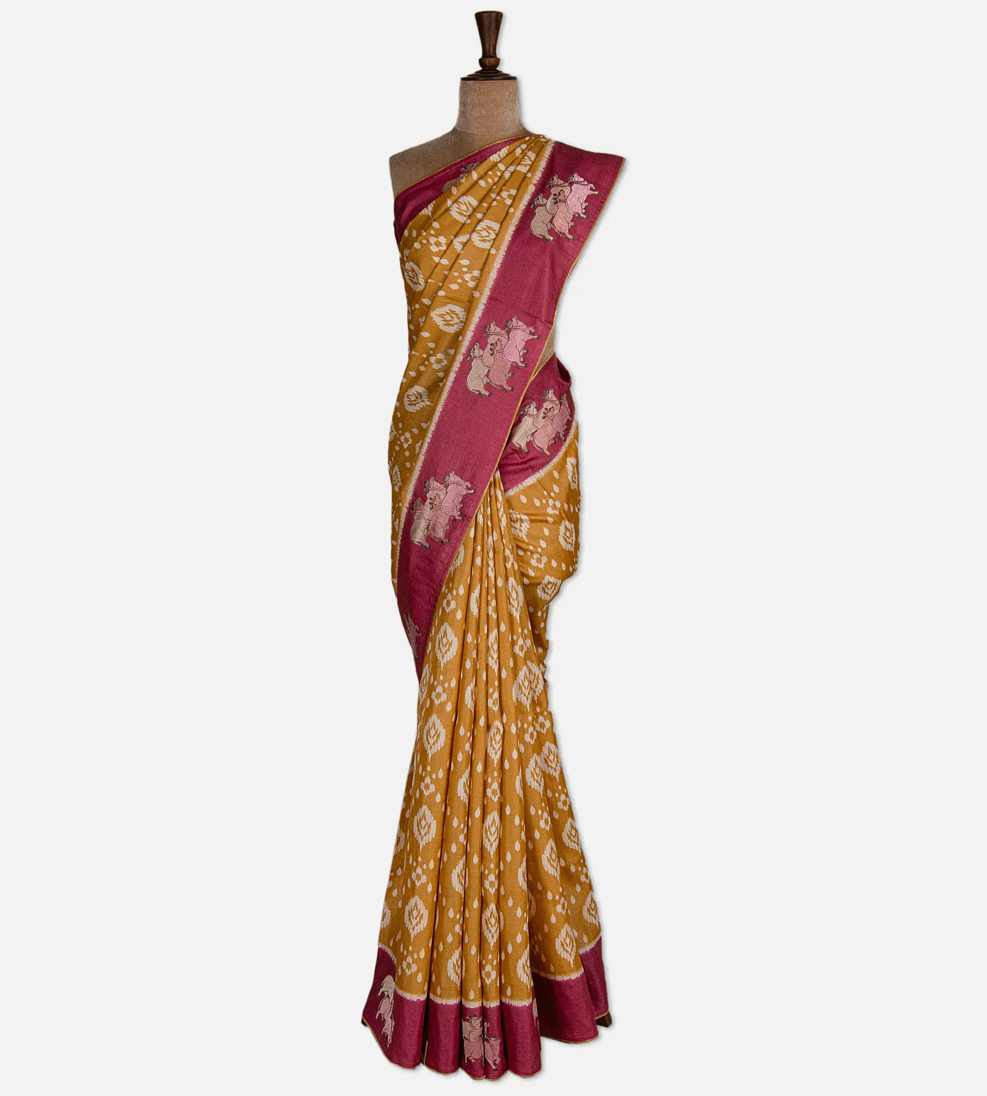 yellow-tussar-saree-d08118965-b