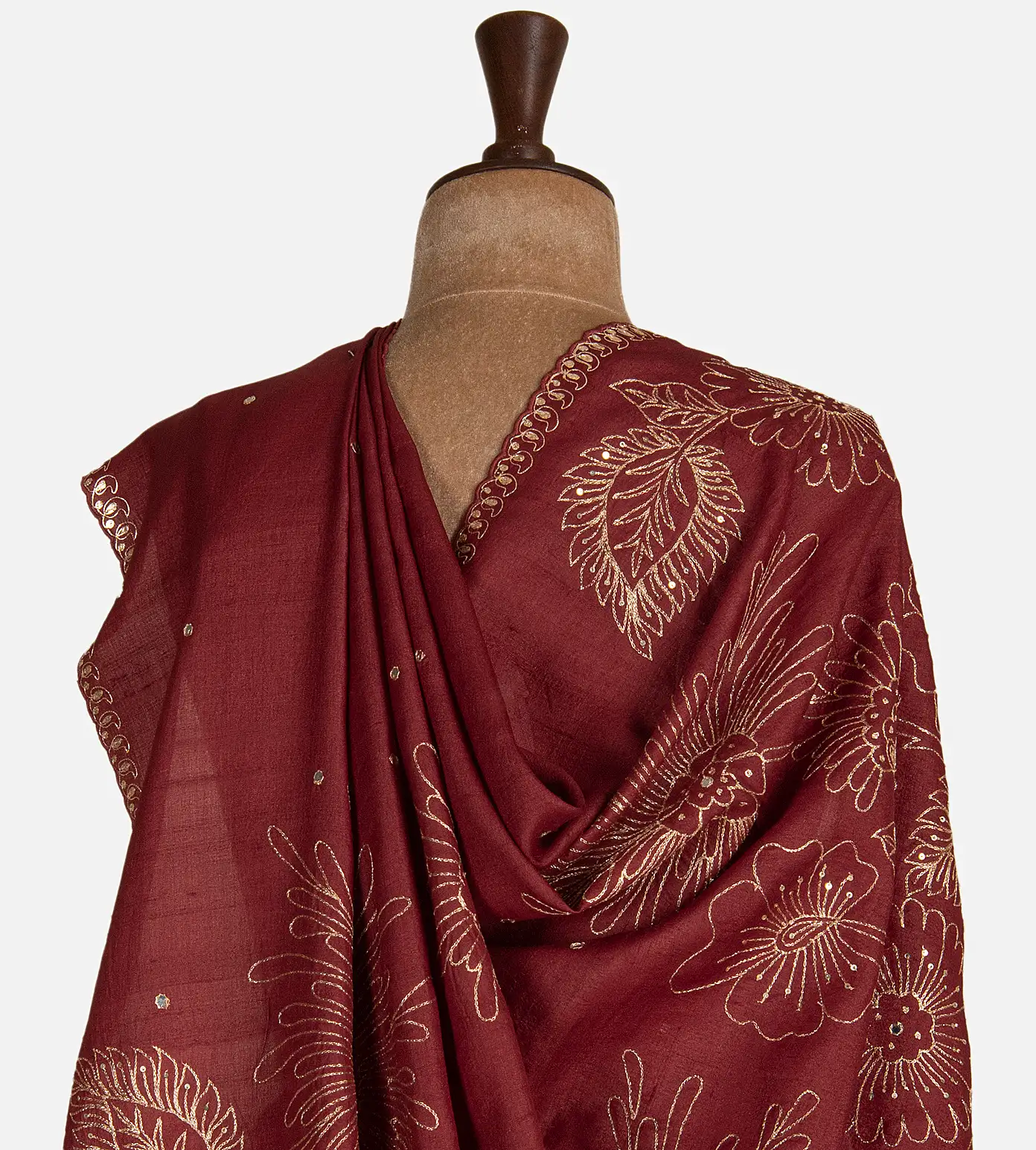 maroon-tussar-saree-d0293088-c
