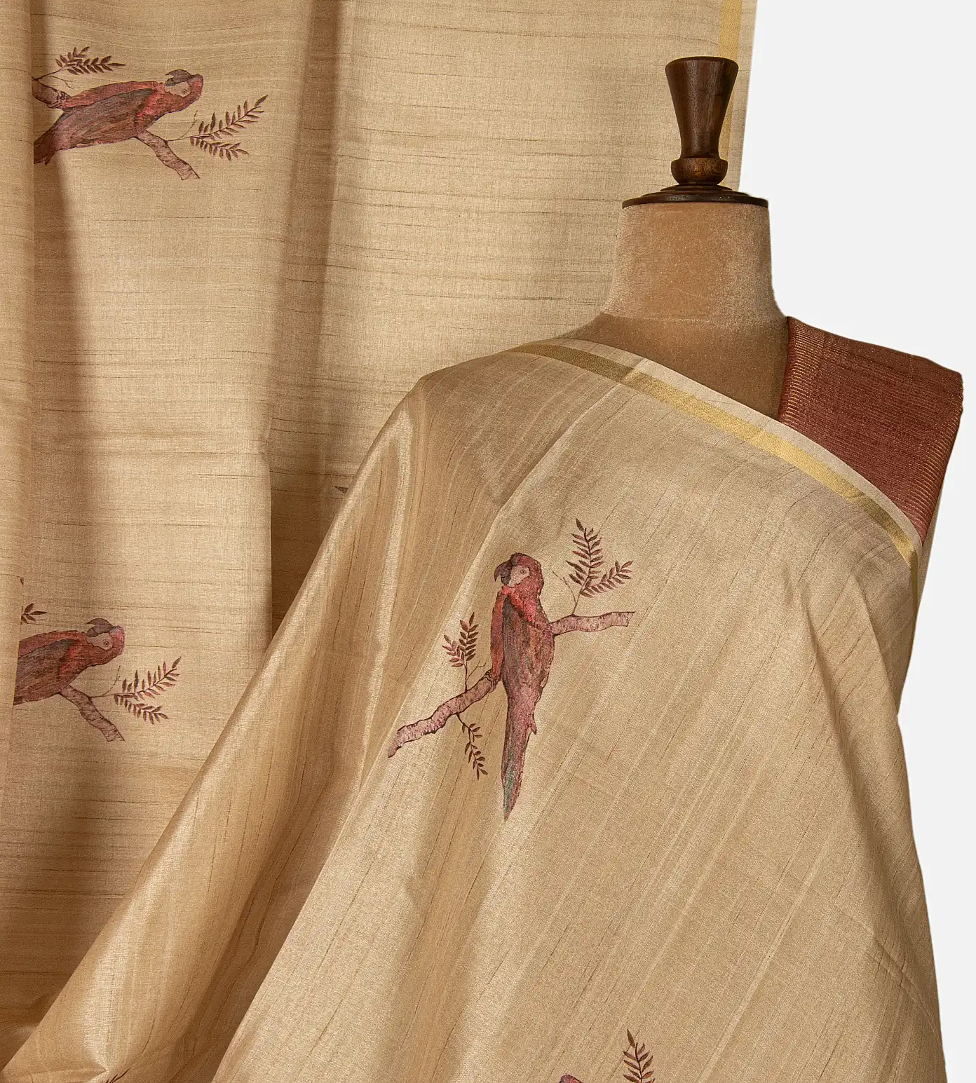 beige-semi-tussar-saree-d10133507-a