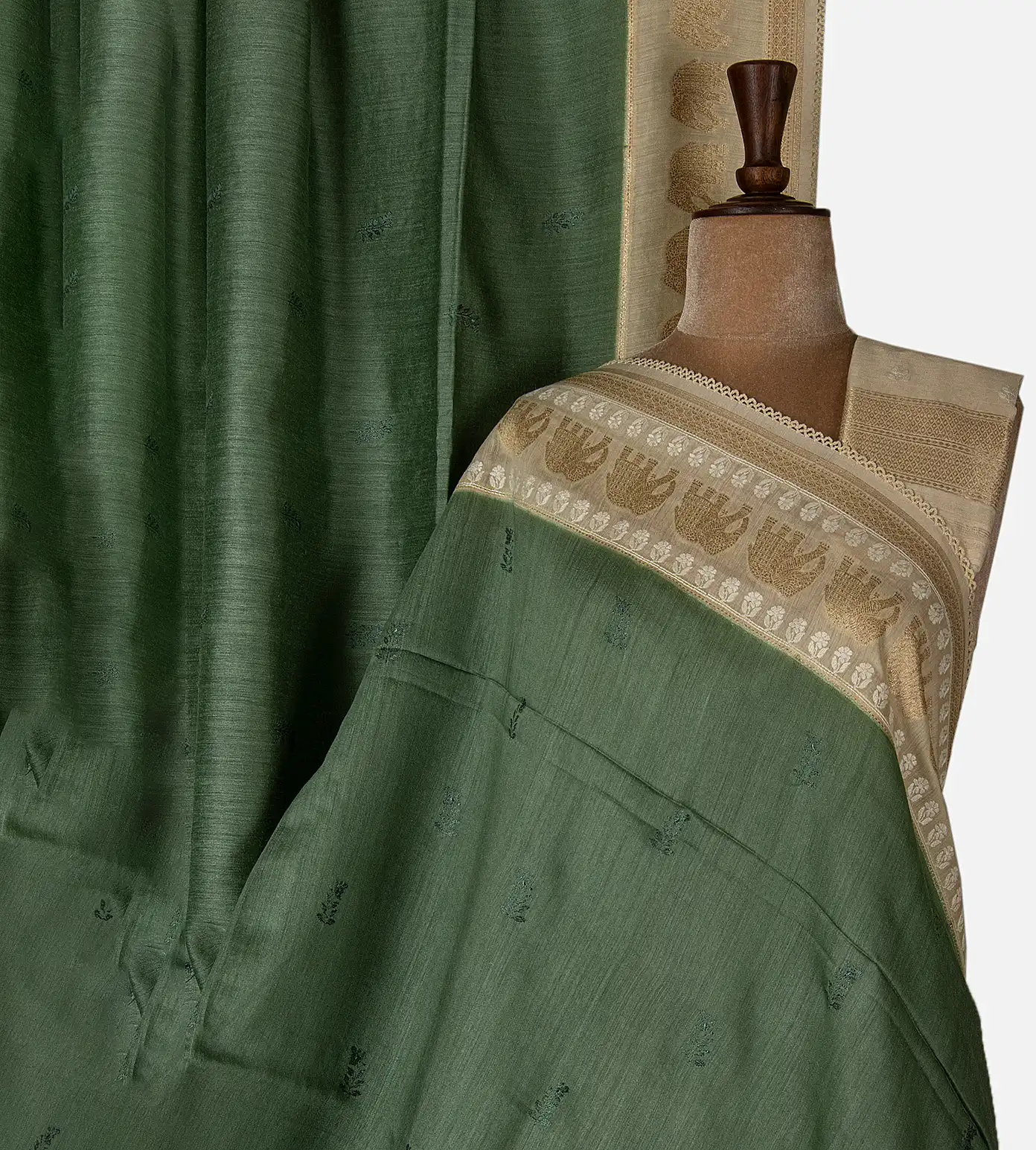 green-tussar-saree-d11136537-a