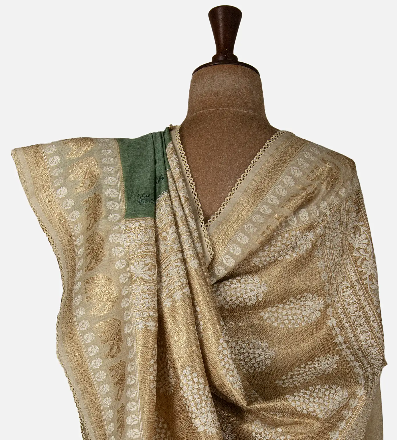 green-tussar-saree-d11136537-c