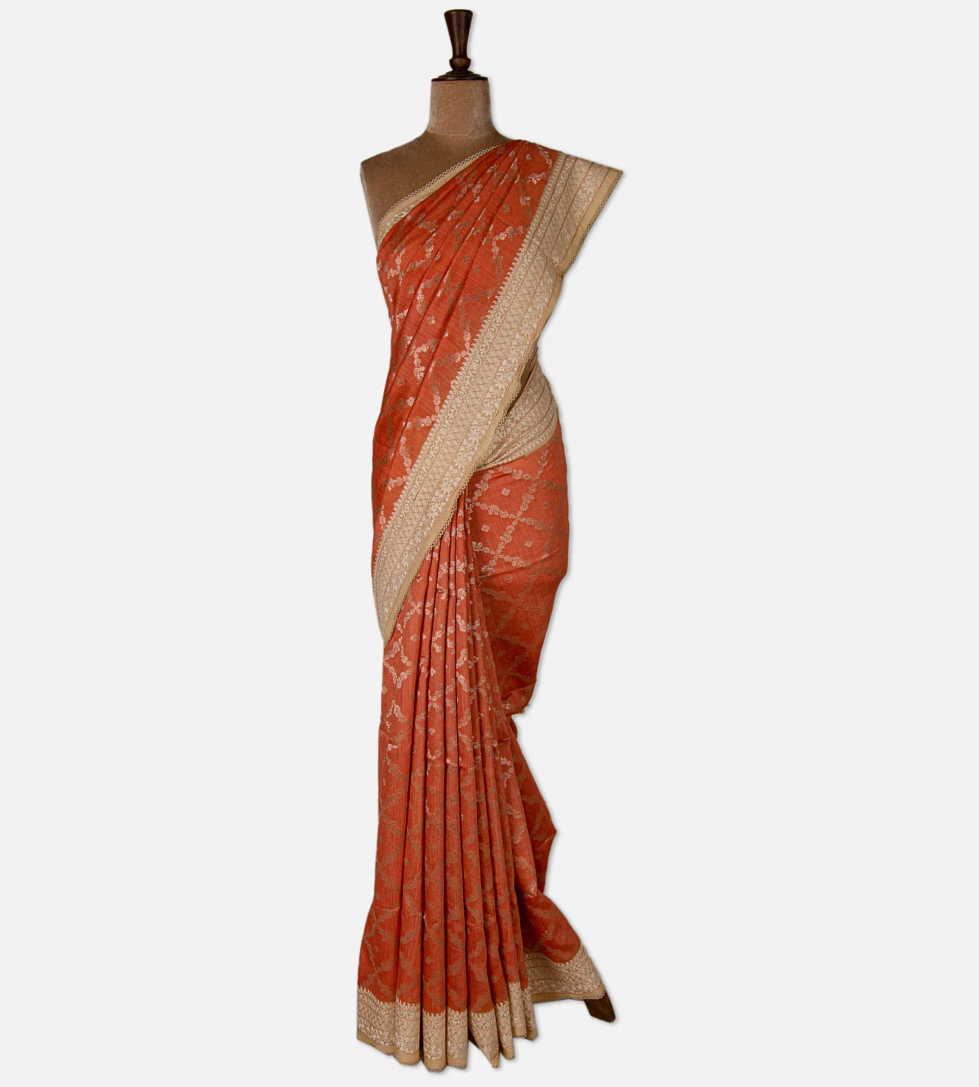 orange-tussar-saree-d11136188-b