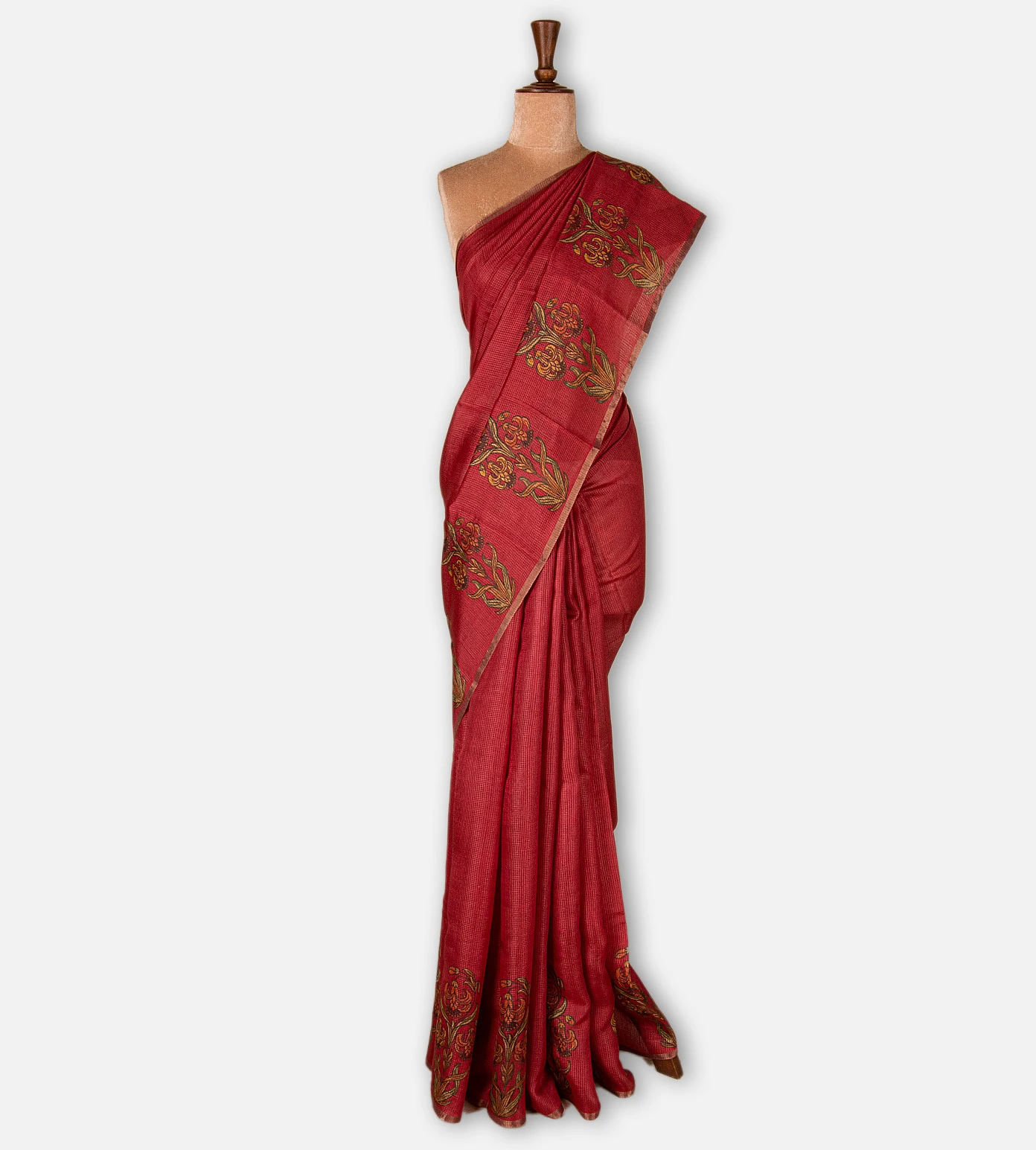 red-tussar-saree-d09124084-b