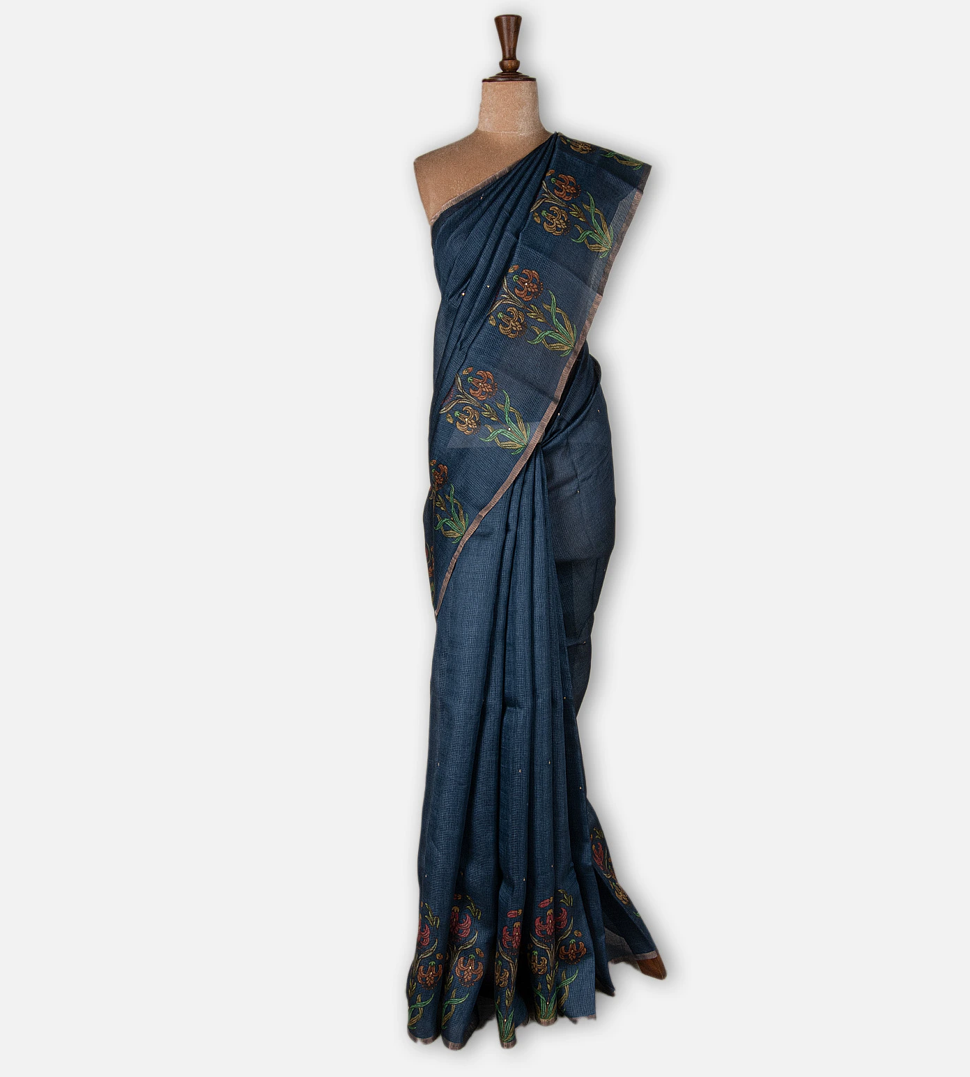blue-tussar-saree-d10133297-b