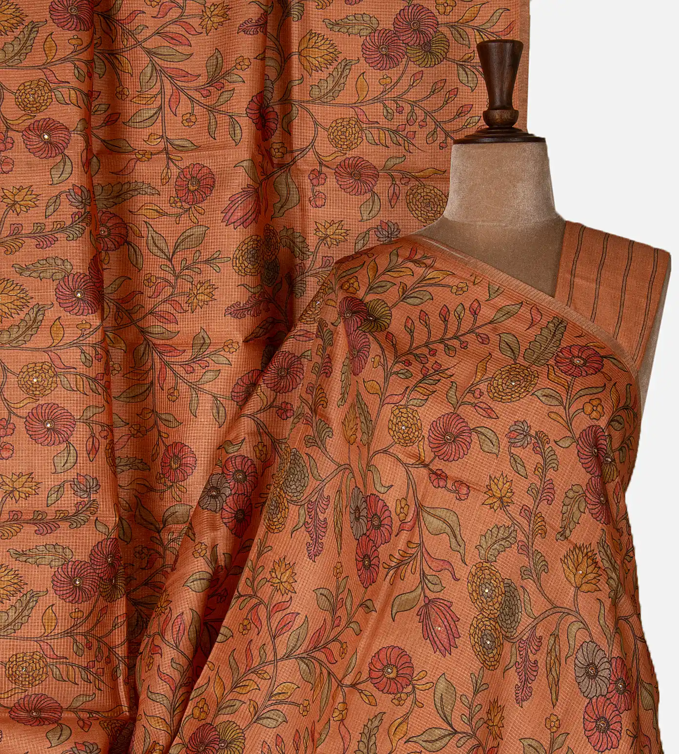 peach-tussar-kota-saree-d10133299-a