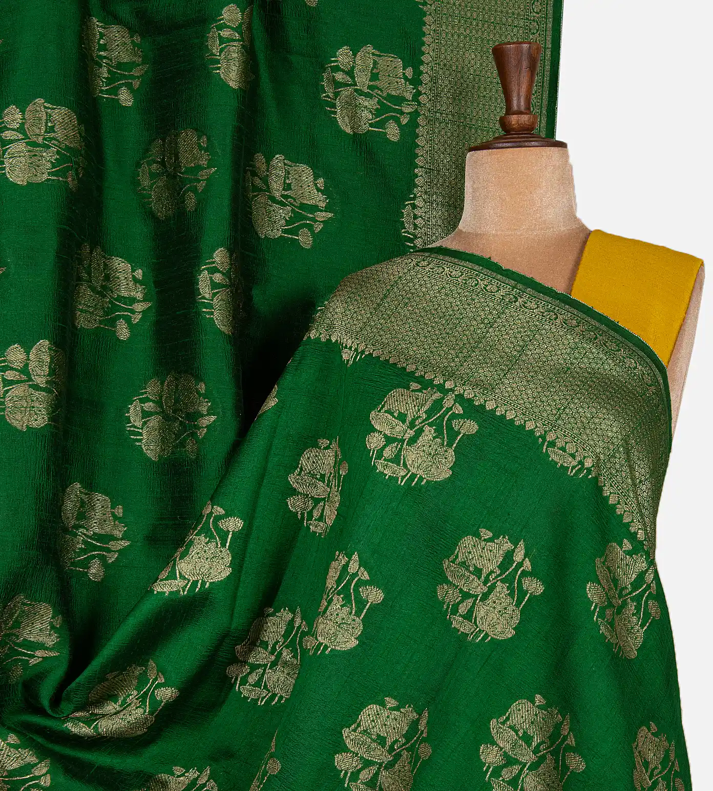 green-banarasi-tussar-saree-d10132044-a