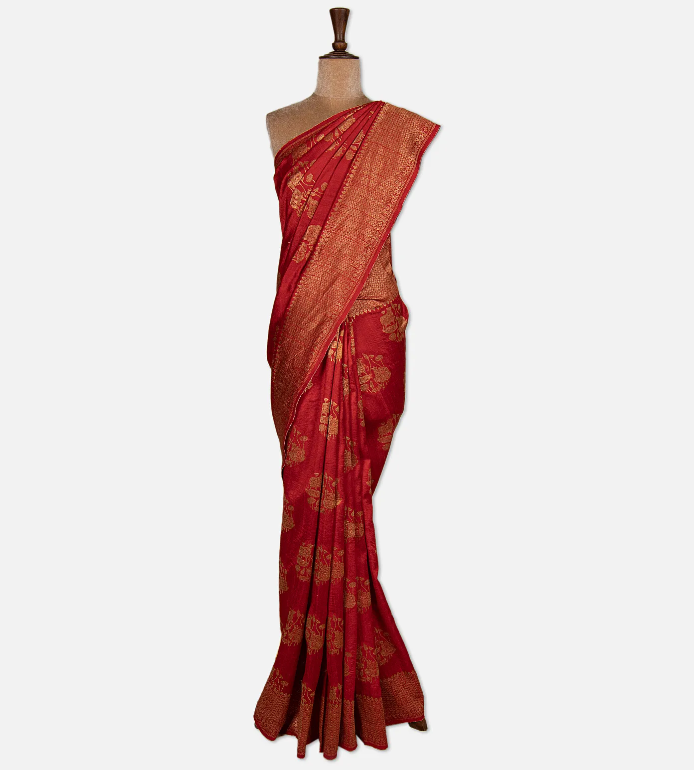 red-banarasi-tussar-saree-d10132042-b