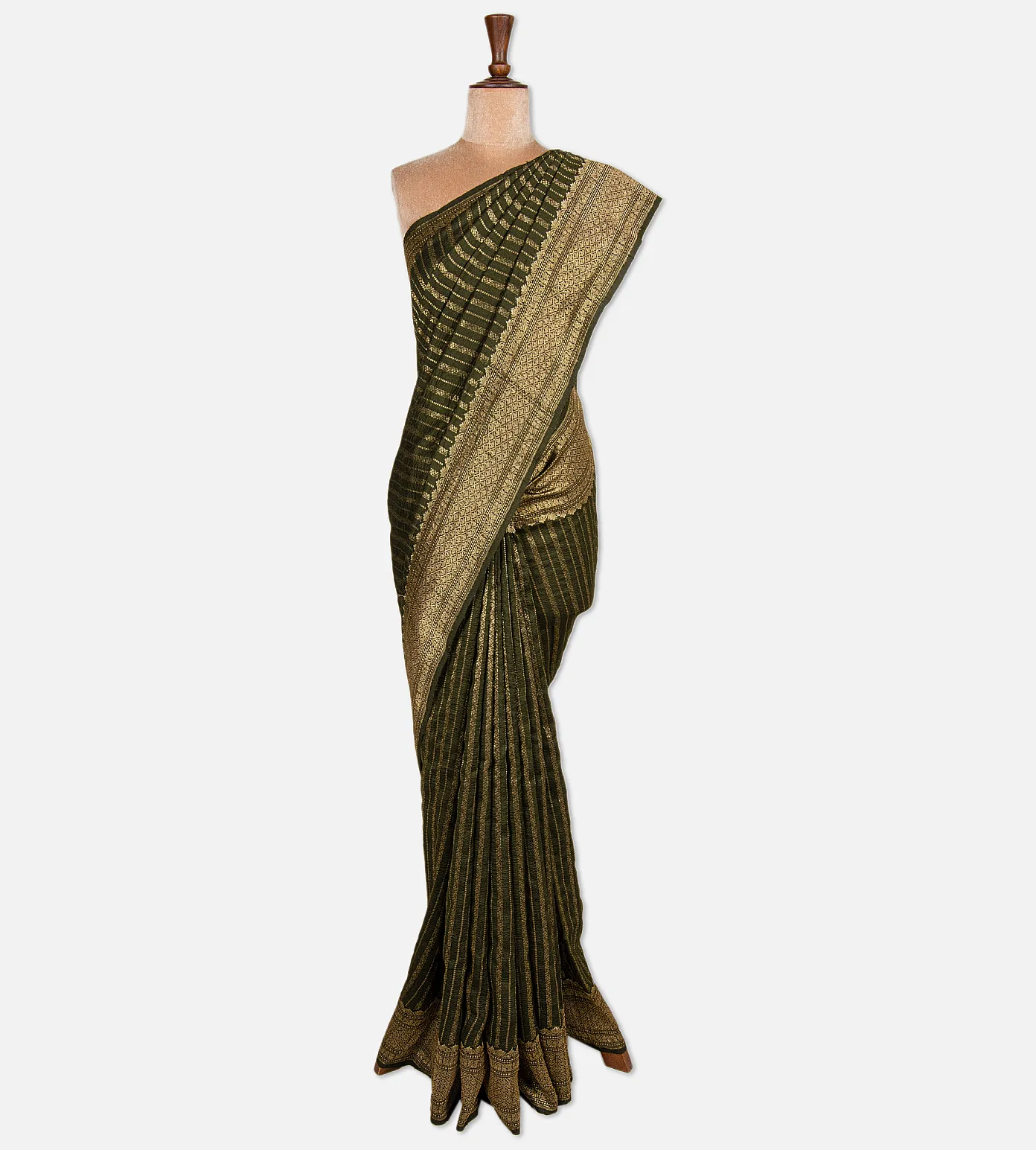 olive-green-banarasi-tussar-saree-d09128043-b