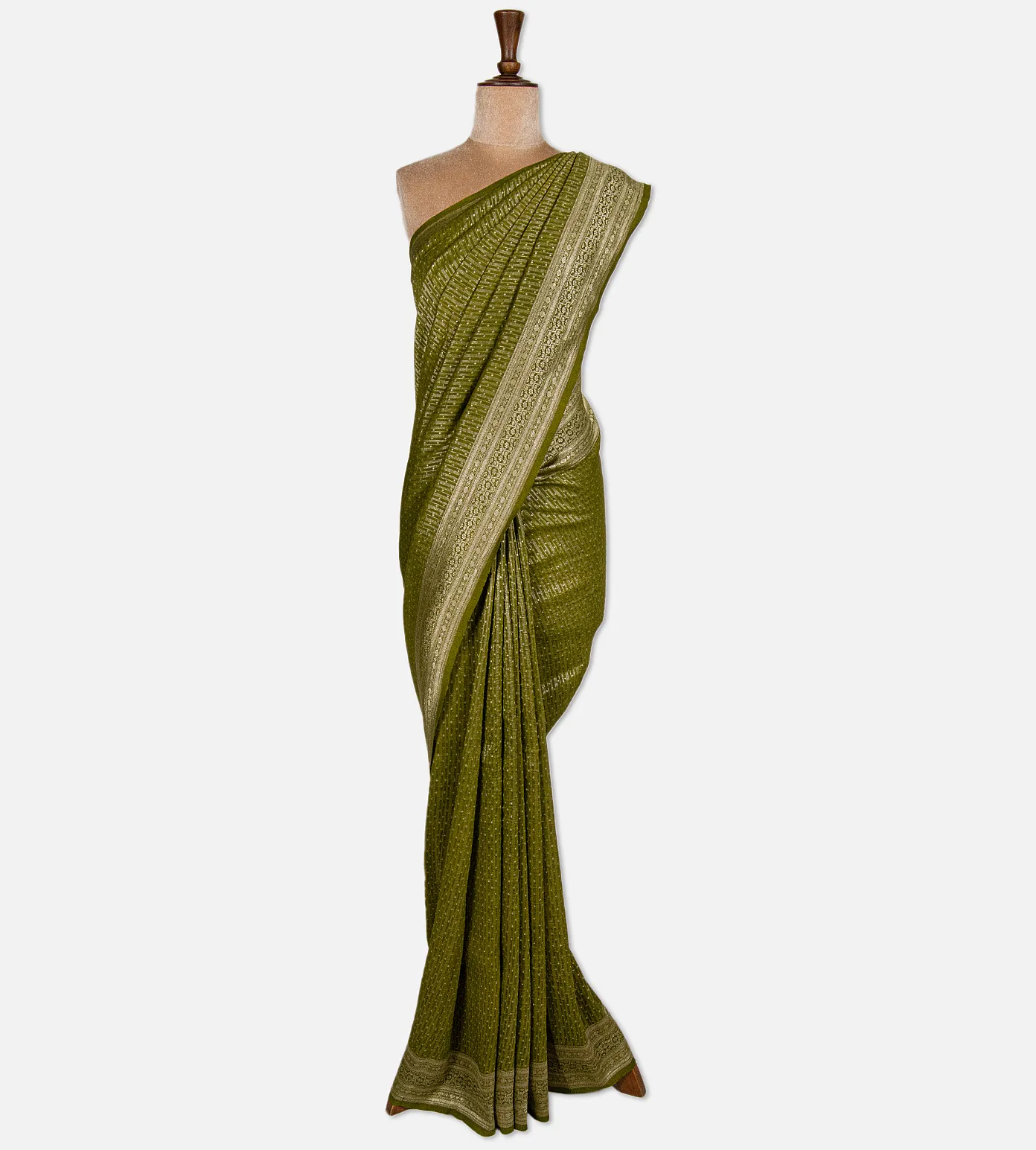 green-banaras-linen-georgette-saree-d0292473-b