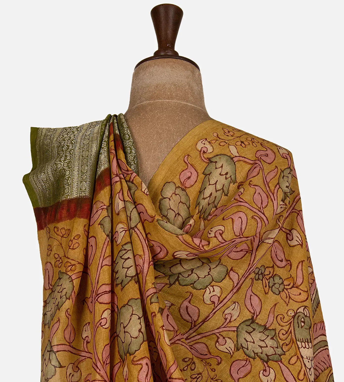 green-banaras-linen-georgette-saree-d0292473-c