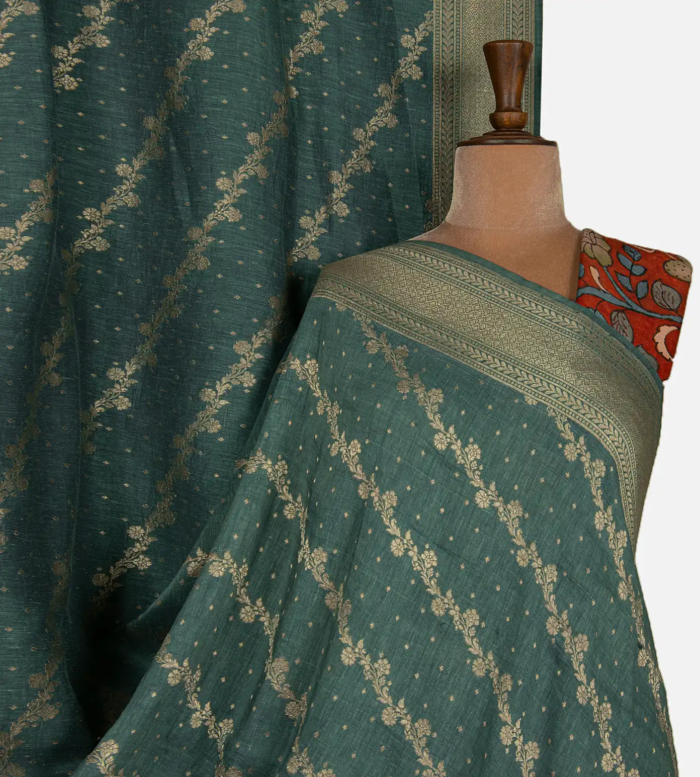 blue-banaras-linen-georgette-saree-d0292472-a