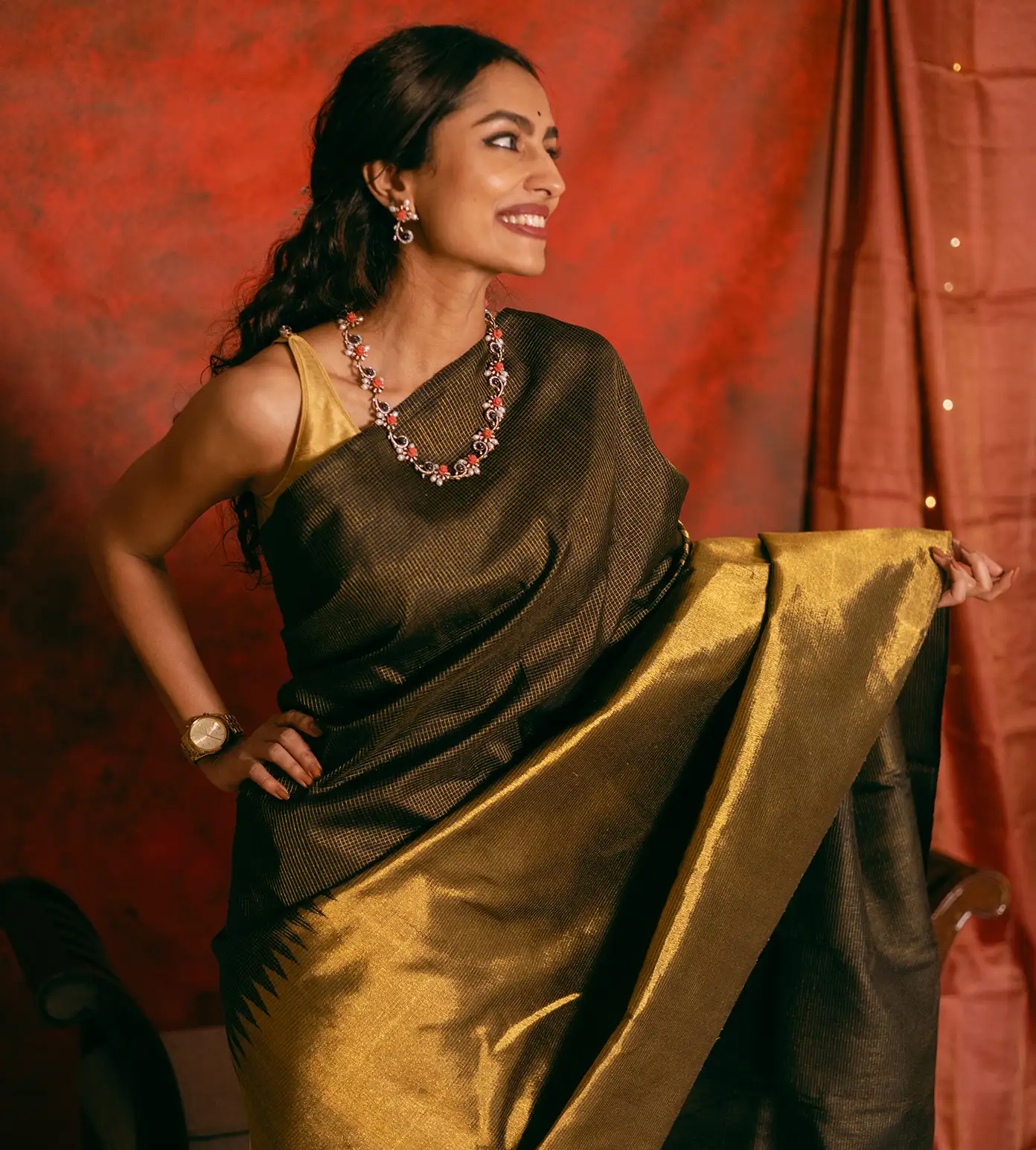 black-kanchipuram-silk-saree-d09121227-a